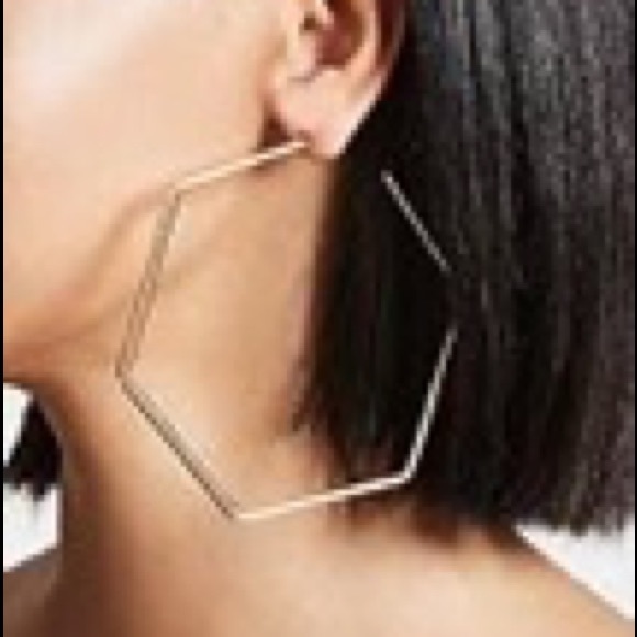 Jewelry - Hexagon hoop earrings